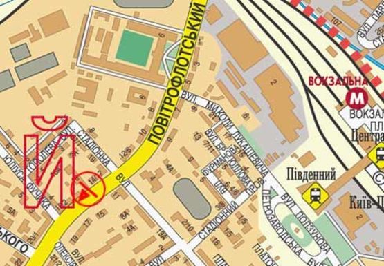 Схема рекламної площини за адресою Воздухофлотский пр., 16