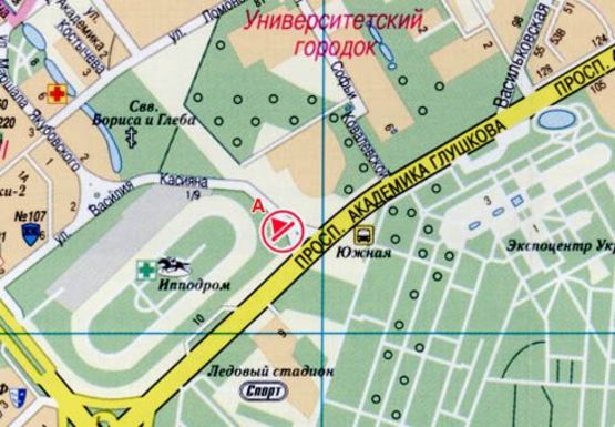 Схема рекламной плоскости по адресу Касияна ул. - Глушкова пр.