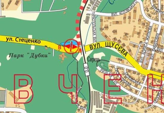 Схема рекламної площини за адресою Стеценко ул., 70 м от ж.д. моста