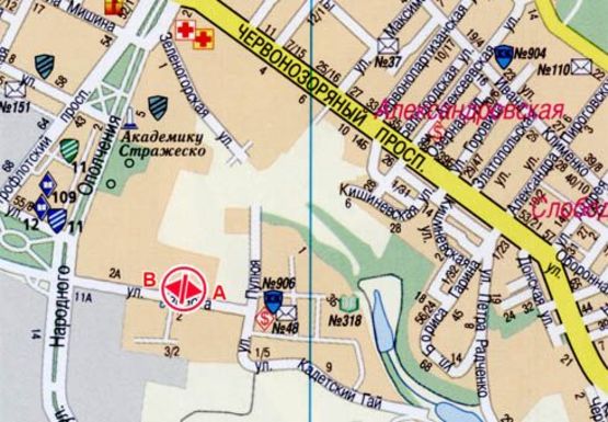 Схема рекламной плоскости по адресу Эрнста ул., 2