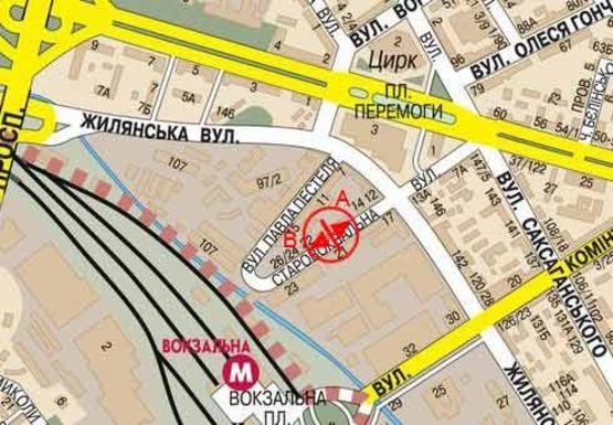 Схема рекламной плоскости по адресу Старовокзальная ул., 18