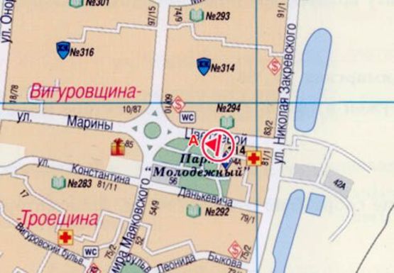 Схема рекламної площини за адресою Цветаевой Марины ул., напротив дома №8