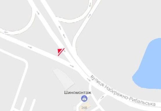 Схема рекламной плоскости по адресу Набережно-Рыбальская ул. - Бандеры пр. (бывш. Московский пр.)