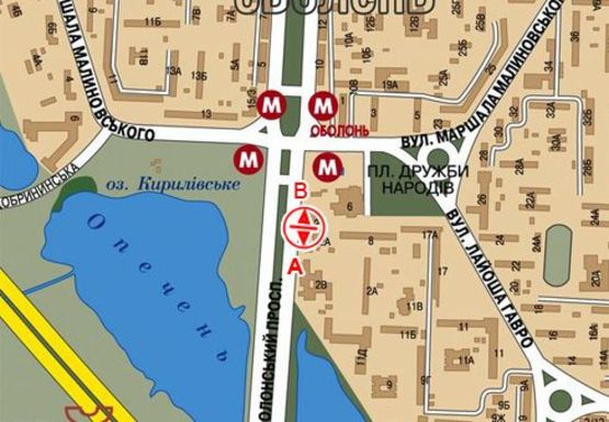 Схема рекламной плоскости по адресу Оболонский пр., 2