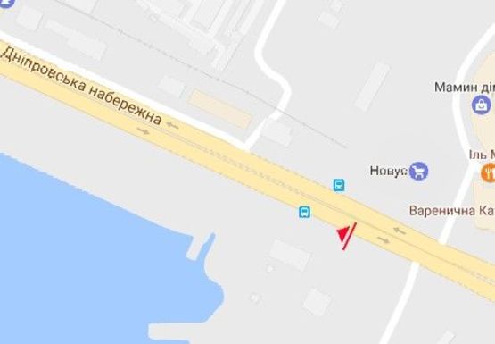 Схема рекламної площини за адресою Днепровская набережная, 500м до Анны Ахматовой ул.