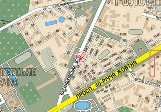 Схема рекламной плоскости по адресу Васильковская ул., 53а