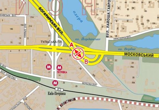 Схема рекламної площини за адресою Богатырская ул. - Бандеры пр. (бывш. Московский пр.)