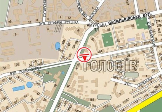 Схема рекламной плоскости по адресу Васильковская ул. - Ломоносова ул.