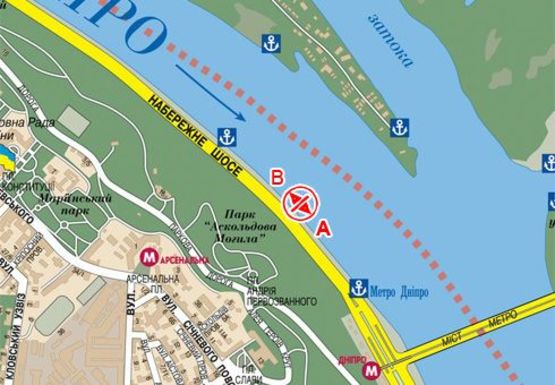 Схема рекламной плоскости по адресу Набережное шоссе