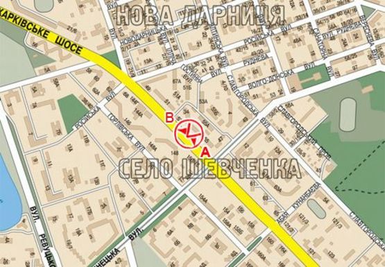 Схема рекламной плоскости по адресу Харьковское шоссе, 55