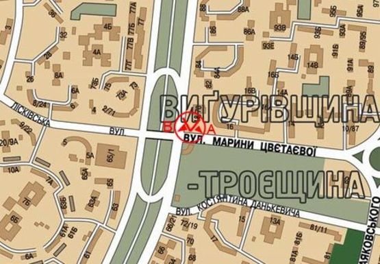 Схема рекламной плоскости по адресу Цветаевой Марины ул., напротив дома 18_78