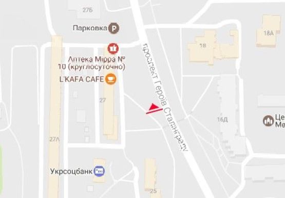 Схема рекламной плоскости по адресу Героев Сталинграда пр., 27