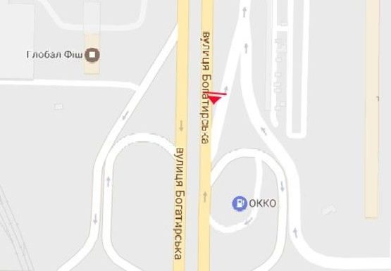 Схема рекламной плоскости по адресу Богатырская ул., между эл.оп. 130 и 132