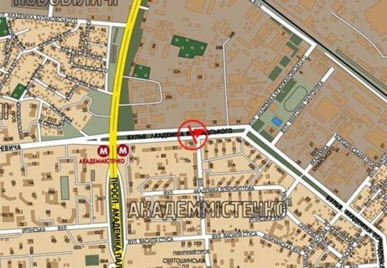 Схема рекламной плоскости по адресу Вернадского б-р, 36 - Семашко ул.