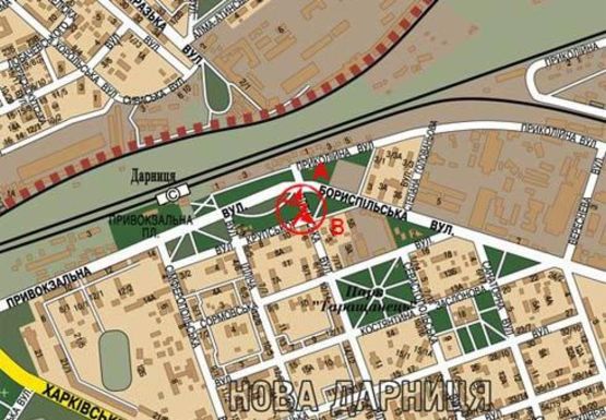 Схема рекламної площини за адресою Ялтинская ул., 6