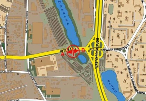 Схема рекламной плоскости по адресу Луговая ул., 11