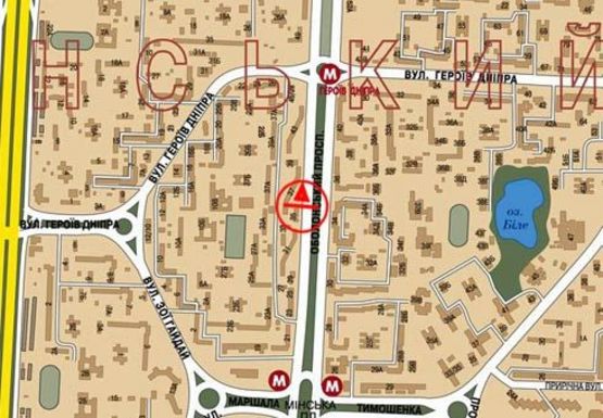 Схема рекламної площини за адресою Оболонский пр., 33