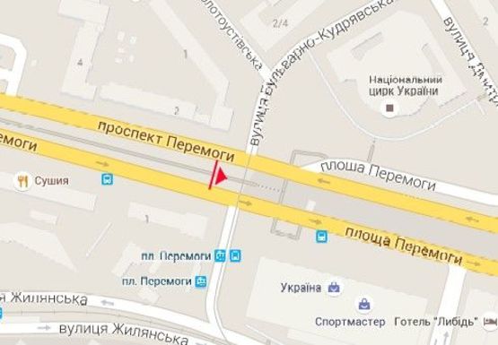 Схема рекламной плоскости по адресу Победы пл. - Победы пр., 1