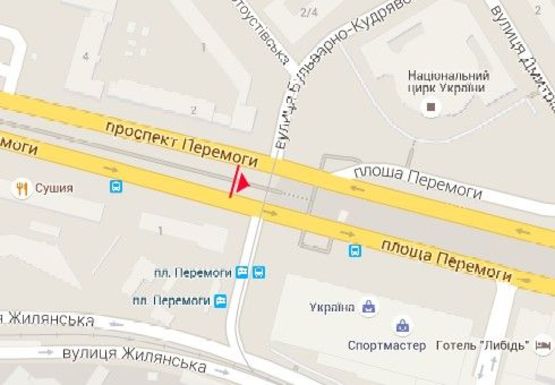 Схема рекламной плоскости по адресу Победы пл. - Победы пр., 1