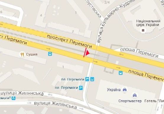 Схема рекламной плоскости по адресу Победы пл. - Победы пр., 1