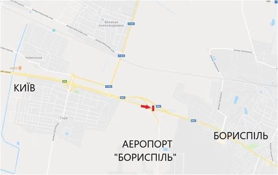 Схема рекламної площини за адресою Трасса "Киев-Борисполь" в сторону Борисполя
