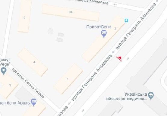 Схема рекламної площини за адресою Алмазова ул.