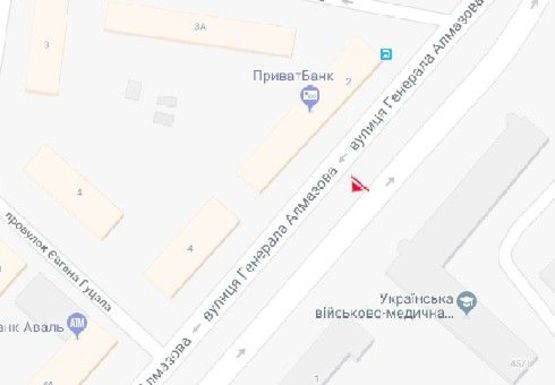 Схема рекламной плоскости по адресу Алмазова ул.