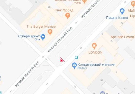 Схема рекламной плоскости по адресу Верхний Вал ул., 16