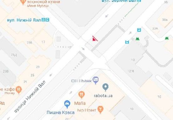 Схема рекламной плоскости по адресу Нижний Вал ул. - Константиновская ул.