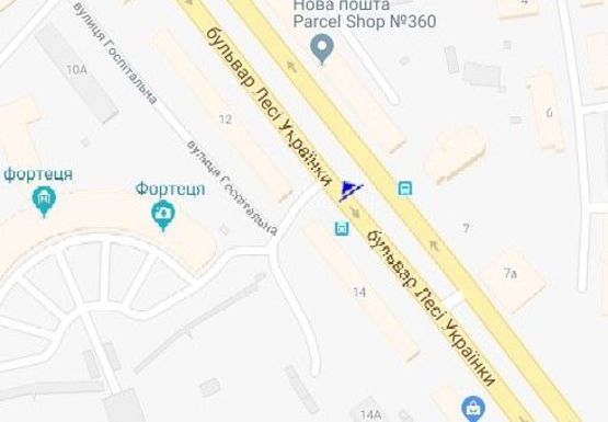 Схема рекламной плоскости по адресу Леси Украинки б-р., 14