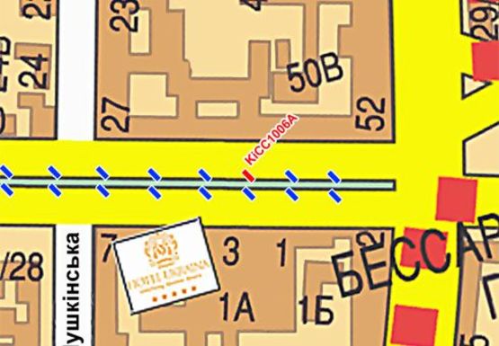 Схема рекламної площини за адресою Шевченко б-р