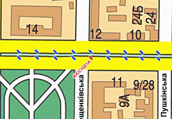 Схема рекламної площини за адресою Шевченко б-р