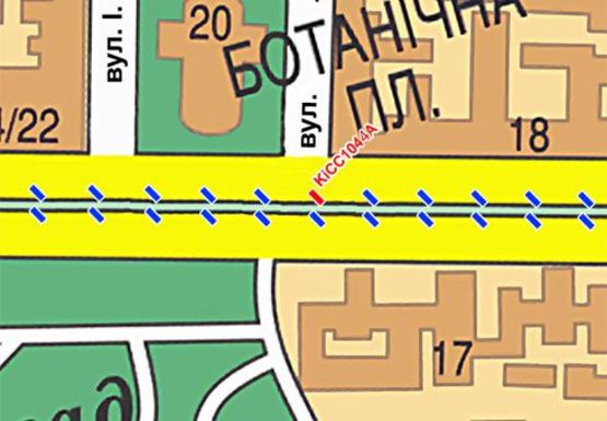 Схема рекламной плоскости по адресу Шевченко б-р