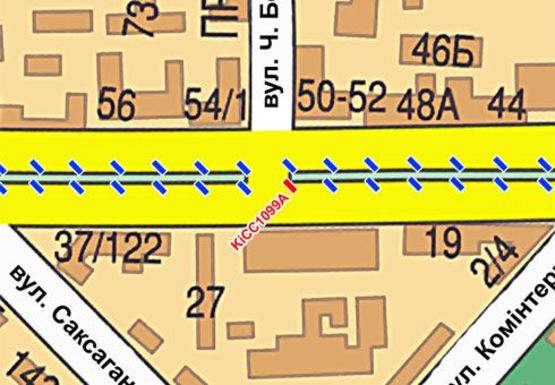 Схема рекламної площини за адресою Шевченко б-р