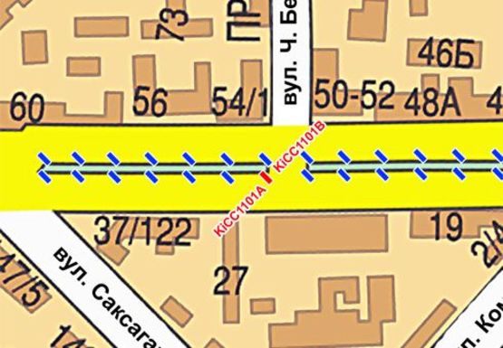 Схема рекламної площини за адресою Шевченко б-р