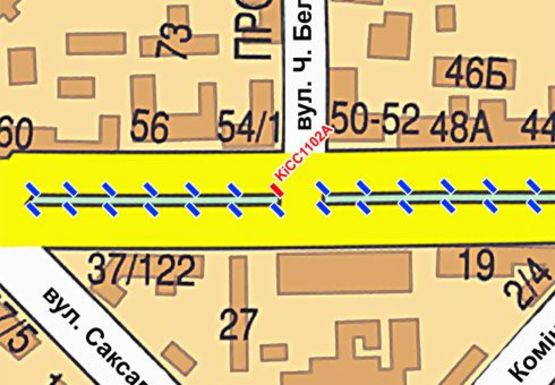 Схема рекламной плоскости по адресу Шевченко б-р