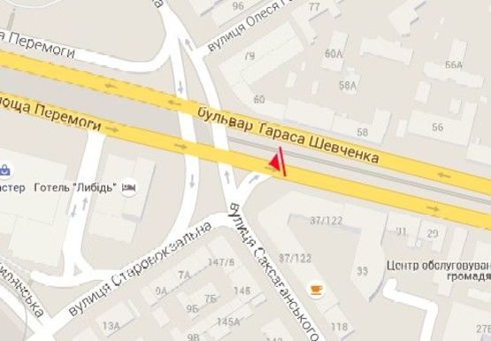 Схема рекламной плоскости по адресу Шевченко б-р