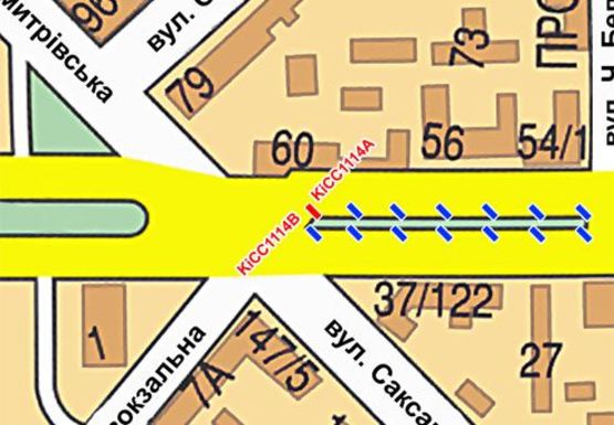 Схема рекламной плоскости по адресу Шевченко б-р