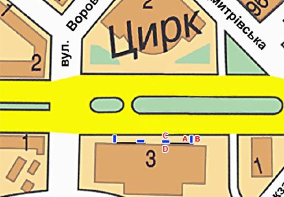 Схема рекламной плоскости по адресу Победы пл.