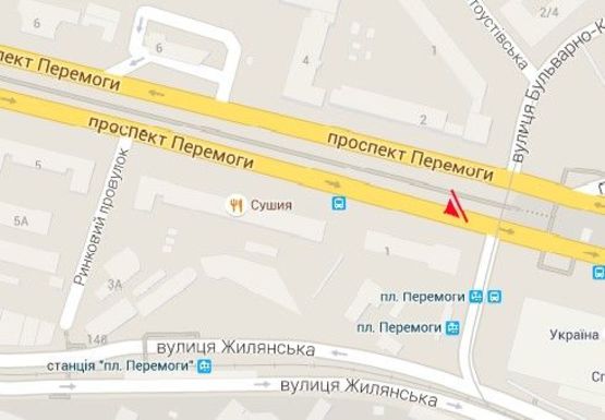 Схема рекламної площини за адресою Победы пр.