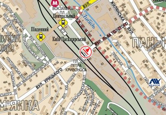 Схема рекламної площини за адресою Липковского ул. (бывш. Урицкого ул.) (9)