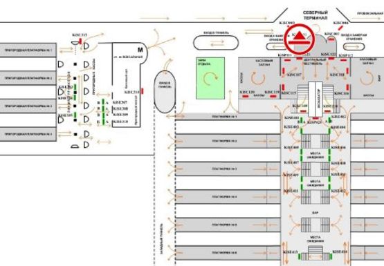 Схема рекламной плоскости по адресу Привокзальная площадь (Северный терминал)