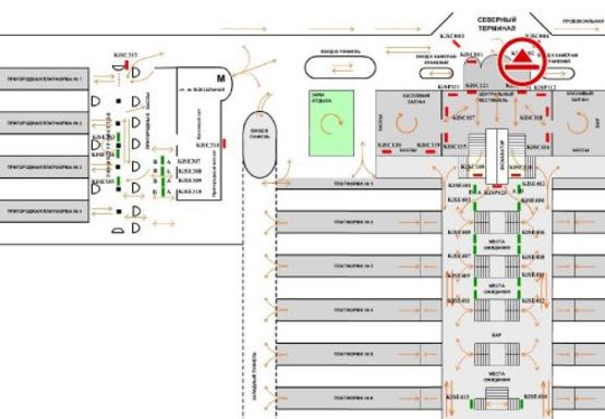 Схема рекламной плоскости по адресу Привокзальная площадь (Северный терминал)