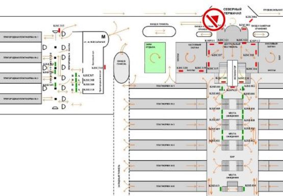 Схема рекламної площини за адресою Привокзальная площадь (Северный терминал)