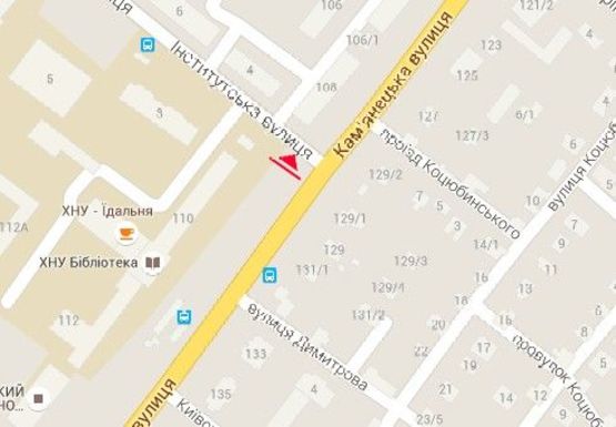 Схема рекламної площини за адресою Камянецкая ул. - Институтская ул.