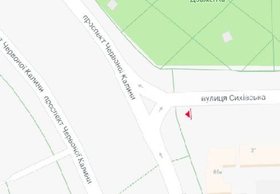 Схема рекламной плоскости по адресу Красной Калины пр. - Сыхивская ул.