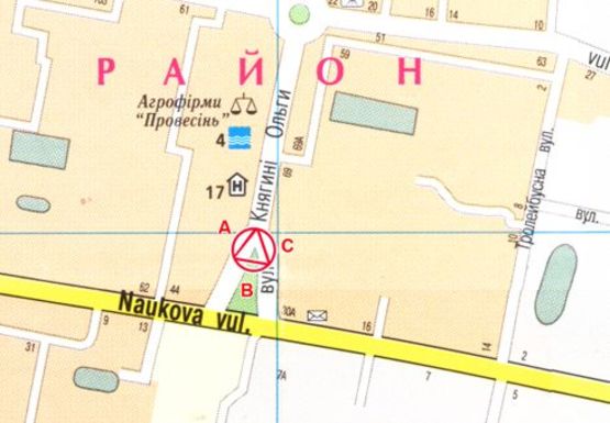 Схема рекламной плоскости по адресу Княгини Ольги ул., 114