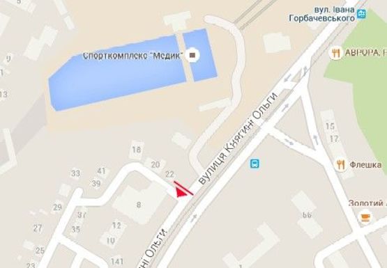 Схема рекламной плоскости по адресу Княгини Ольги ул., 14