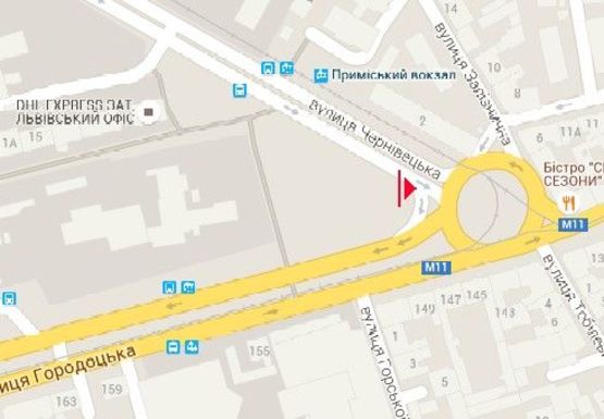 Схема рекламной плоскости по адресу Городоцкая ул. - Черновицкая ул.