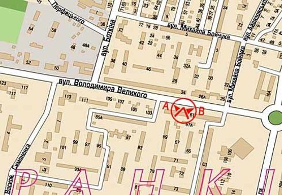 Схема рекламной плоскости по адресу Владимира Великого ул.